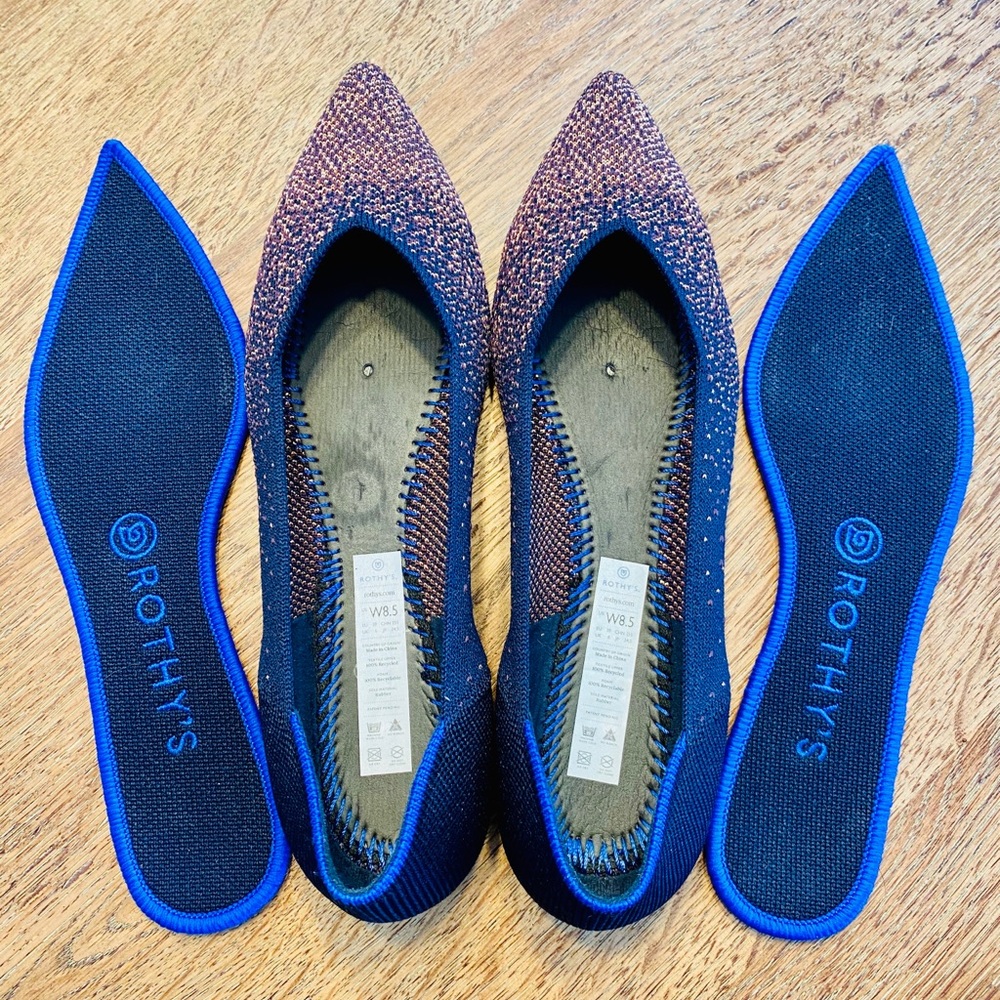 SUPER RARE Rothy’s Midnight Metallic Point 8.5 - Picture 4 of 4